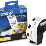 Etiqueta Blanca De Papel Brother Dk1218 - 1000 Etiquetas De 24 Mm De Diametro. Impresión En Negro. Ql800 / Ql810W.