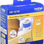 Etiqueta Blanca De Papel Brother Dk1219 - 1200 Etiquetas De 12 Mm De Diametro. Impresión En Negro. Ql800 / Ql810W.