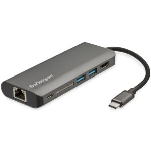DOCKING STATION STARTECH USB-C,1XHDMI/1XUSB-C/2XUSB 3.0/1XRJ-45/LECTOR DE TARJETAS SD,SDHC/COLOR NEGRO, DKT30CSDHPD3