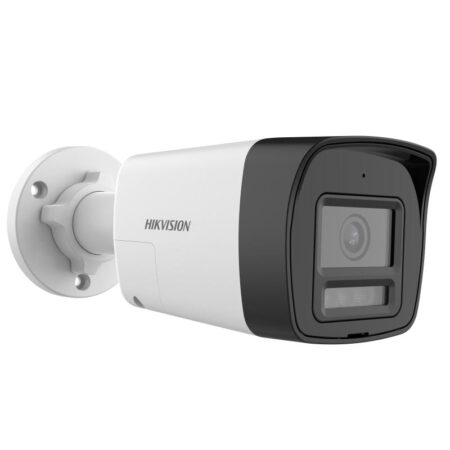 Camara Bala Turbohd Hikvision Ds-2Ce16D0T-Lts 2 Mpx/Lente 2.8 Mm/30 Mts Ir Exir + 20 Mts Luz Blanca/Microfono/Bocina Integrado/Exterior IP67/Metal/Dwdr/Audio Bidireccional + Dual Light + Colorvu