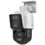 Camara Ptz IP Hikvision Ds-2Se3C404Mwg-E/14 4Mpx/Lente 2.8-12Mm/Con Camara Panoramica/4X Zoom/Dual Light/Ip66/PoE+/Darkfighter/Incluye Base Para Techo O Pared