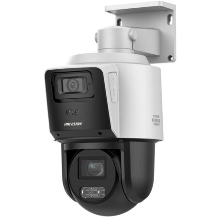 Camara Ptz IP Hikvision Ds-2Se3C404Mwg-E/14 4Mpx/Lente 2.8-12Mm/Con Camara Panoramica/4X Zoom/Dual Light/Ip66/PoE+/Darkfighter/Incluye Base Para Techo O Pared