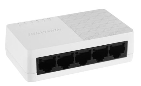 Switch Hikvision Ds-3E0105D-O 5 Puertos/No Administrable/Para Escritorio/Fast Ethernet 10/100Mbps/Color Blanco