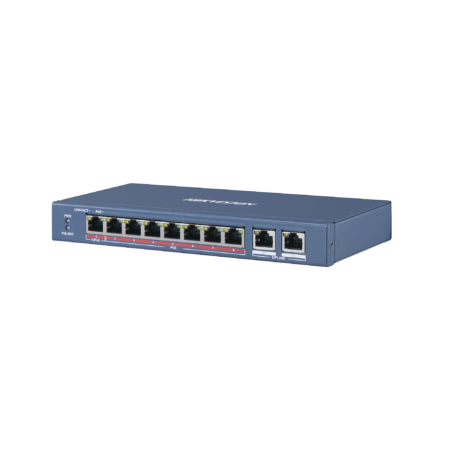 Switch Hikvision Ds-3E0318P-E/M(C) 16 Puertos 10/100 Mbps PoE+/2 Puertos 1000 Mbps Uplink/1 Puerto Sfp Uplink/No Administrable/Modo Extendido Hasta 300M/130W