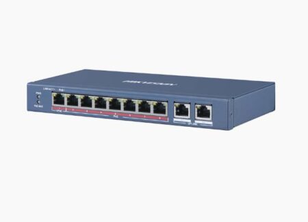 Switch PoE+ Hikvision Ds-3E0310Hp-E,8 Puertos 10/100 +2 Puertos 10/100/1000, 5.6 Gbit/S