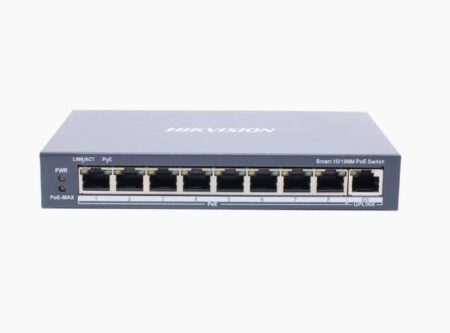 Switch Monitoreable PoE+ Hikvision Ds-3E1309P-Ei 8 Puertos 10/100 Mbps PoE+/1 Puerto 10/100/1000 Mbps De Uplink/PoE Hasta 250 Metros/Conexion Remota Desde Hik-Proconnect / 110 W