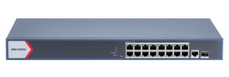 Hikvision Ds-3E1518P-Ei/M – Switch Gigabit PoE+ Monitoreable, 16 Puertos 1000 Mbps PoE+