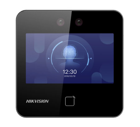 Terminal De Reconocimiento Facial Hikvision 1500 Rostros Y 3,000 Tarjetas, Lee Codigos Qr, Videoportero, Deteccion De Cubrebocas, Ds-K1T343Mwx