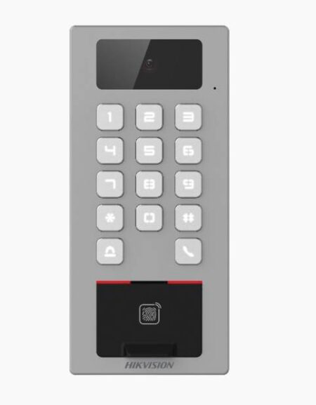 Lector Biometrico Con Teclado Para Exterior Antivandálico Con Función De Videoportero Multiapartamento / Huella – Tarjeta, Código Qr, Pin O App Hikconnect