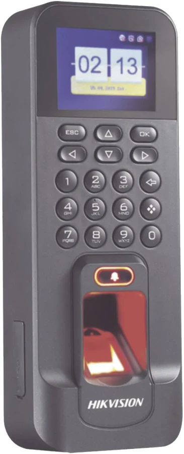 Lector Biometrico De Huella Y Tarjetas Em Hikvision Ds-K1T804Aef, Compatible Con App Hik-Connect (P2P), Tcp/IP, 150,000 Eventos, Relevador Para Chapa Y Reportes De Asistencia
