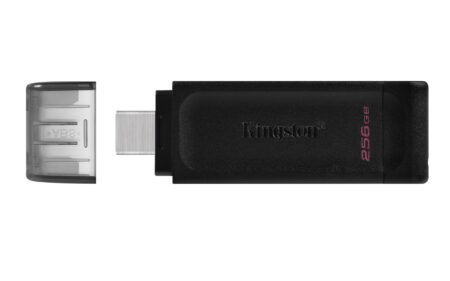 Memoria USB Tipo-C 256Gb Kingston Dt70/256Gb/Datatraveler 70/USB 3.2/Color Negro