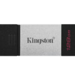 MEMORIA USB TIPO C 128GB KINGSTON 3.2 GEN 1 NEGRO/PLATA DT80/128GB