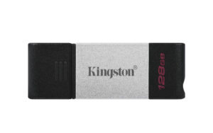 MEMORIA USB TIPO C 128GB KINGSTON 3.2 GEN 1 NEGRO/PLATA DT80/128GB