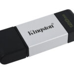 Memoria USB Tipo C 128Gb Kingston 3.2 Gen 1 Negro/Plata Dt80/128Gb