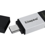 Memoria USB Tipo C 128Gb Kingston 3.2 Gen 1 Negro/Plata Dt80/128Gb