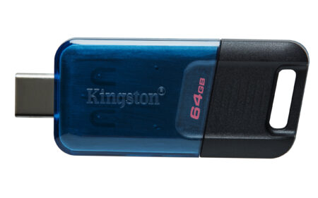 Memoria USB Tipo-C 3.2 64Gb Kingston Dt80M/64Gb Data Traveler 80/Color Negro/Azul