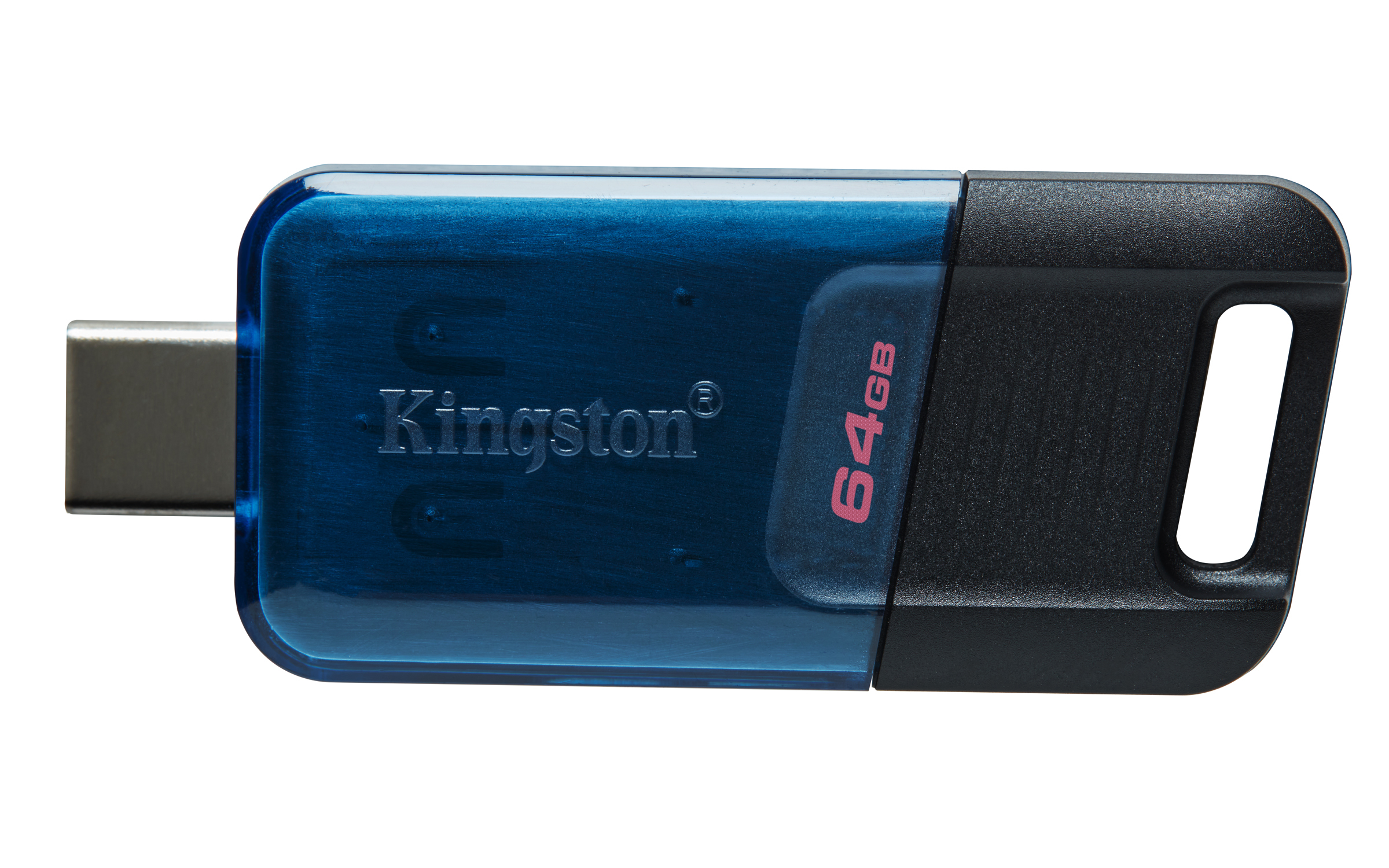 Memoria Usb Tipo-c 3.2 64gb Kingston Dt80m/64gb Data Traveler 80/color Negro/azul