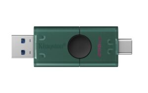 MEMORIA USB 3.2 256GB KINGSTON DATATRAVELER DUO USB FLASH DRIVE/USB-A/USB-C/COLOR NEGRO-VERDE/DTDEG2/256GB