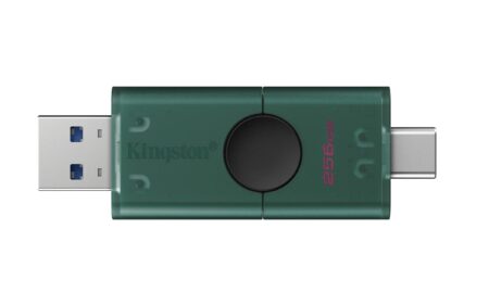 Memoria USB 3.2 256Gb Kingston Datatraveler Duo USB Flash Drive/USB-A/USB-C/Color Negro-Verde/Dtdeg2/256Gb