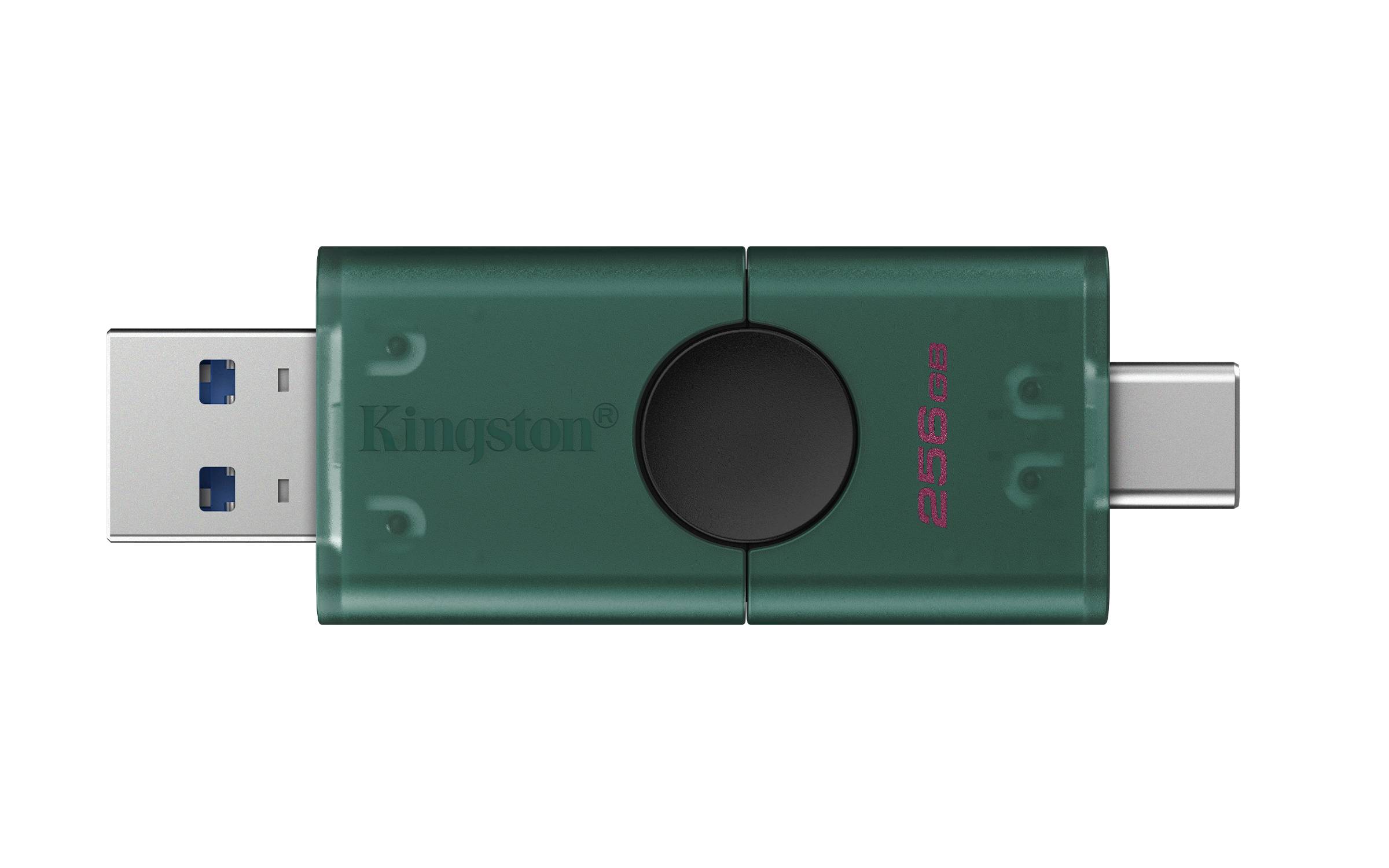 MEMORIA USB 3.2 256GB KINGSTON DATATRAVELER DUO USB FLASH DRIVE/USB-A/USB-C/COLOR NEGRO-VERDE/DTDEG2/256GB