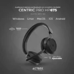 DIADEMA AUDIFONO C/MICROFONO INALAMBRICOS ACTECK AC-935302 CENTRIC PRO HN660,  20-20000HZ, NEGRO