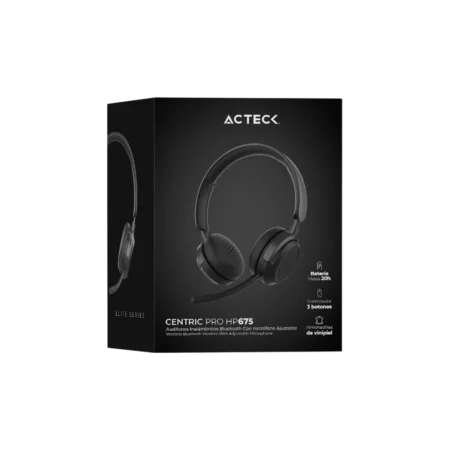 DIADEMA AUDIFONO C/MICROFONO INALAMBRICOS ACTECK AC-935302 CENTRIC PRO HN660,  20-20000HZ, NEGRO