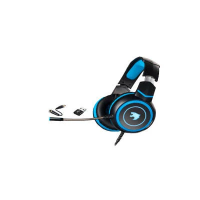 Diadema Audifono C/Microfono, Gamer, Yaguaret Hgquimeraygt, 3.5Mm/20-20Khz/2M/Alambrico/Ubs/Color Negro-Azul