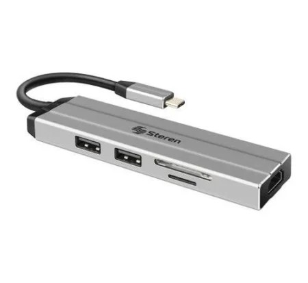 Docking Station Steren USB-5290 USB C A HDMI/USB 3.0/USB C/Rj-45/HDMI/Negro
