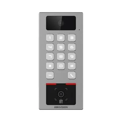 Teclado Con Lector Fisico De Qrs Hikvision Ds-K1T502Dbwx-Cqr Exterior/Antivandalico/IP65/Funcion De Videoportero Multiapartamento/Tarjeta/Codigo Qr/Pin/App Hikconnect/Camara 2Mp Compatible Con Nvrs