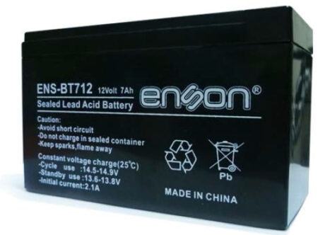 Batería De Respaldo 12V 7A Enson Ens-Bt712 – 12 V, Negro