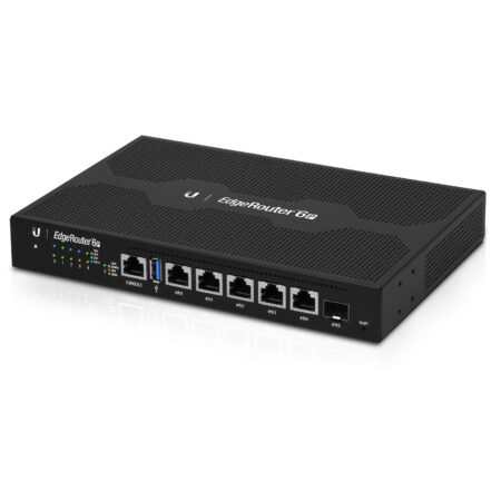 Router Ubiquiti Er-6P, Edgerouter 6,PoE Pasivo 24 V, 5 Puertos Gigabit+1 Sfp, Con Funciones Avanzadas De Ruteo