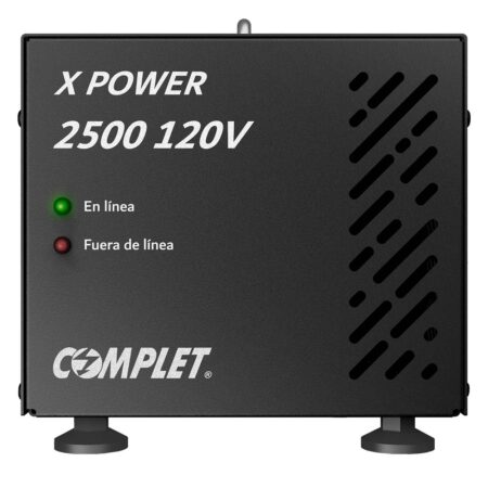 Regulador De Voltaje Complet X-Power 2500 VA/2500 W 120V . Terminales De Conexión Y 2 Contactos Nema 5-15R – Supresor De Picos De Voltaje 504 J, P/N Erv-1