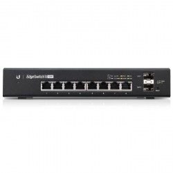 Switch Edgemax Administrable Ubiquiti De 8 Puertos Gigabit Con PoE+/PoE Pasivo 24V + 2 Puertos Sfp, 150W, Es-8-150W