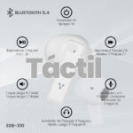 Audifonos Vorago Esb-310 Bluetooth 5.4 24 Hrs De Reproducción - Controles Táctiles, Función Manos Libres Y Conexión Para Carga USB Tipo C Color Blanco