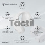 Audifonos Vorago Esb-410 Bluetooth 5.4 15 Hrs De Reproducción - Diseño Innovador Ows, Touch, Manos Libres Conexión Para Carga USB Tipo C Color Blanco