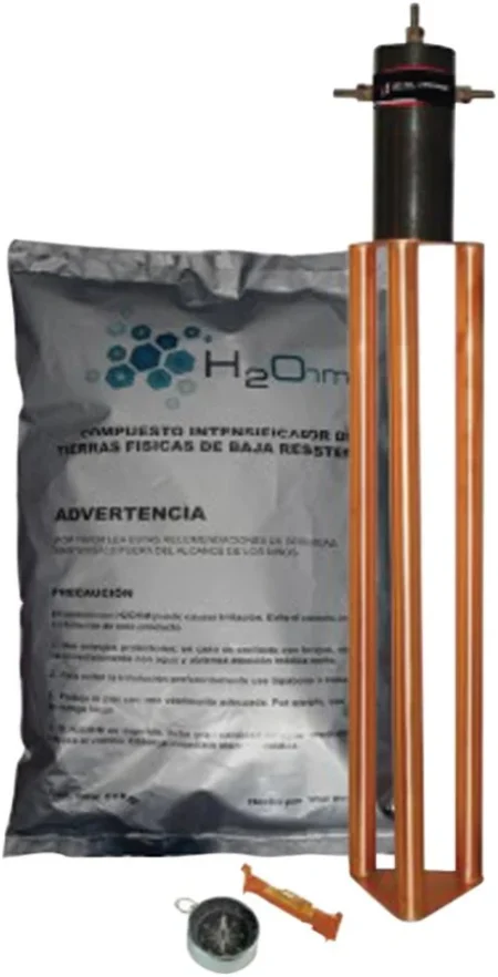 Electrodo Para Corriente Maxima Total Ground De 25 Amp Con Filtro Y Compuesto H2Ohm Tg25Ab