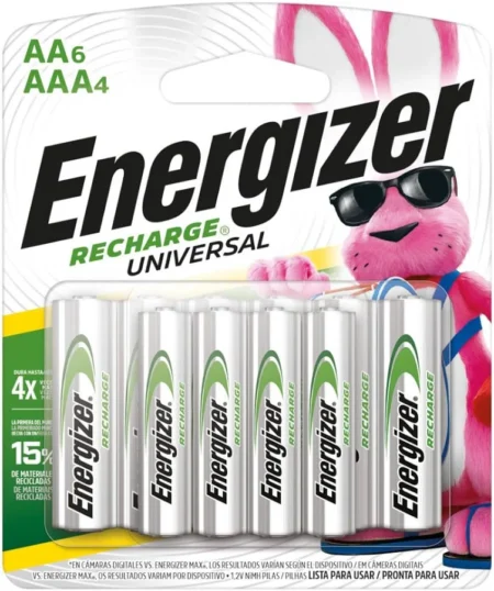 BLISTER DE 2 PILAS “AAA” RECARGABLES UNIVERSAL ENERGIZER AAA-BP2 1.2V/700MAH