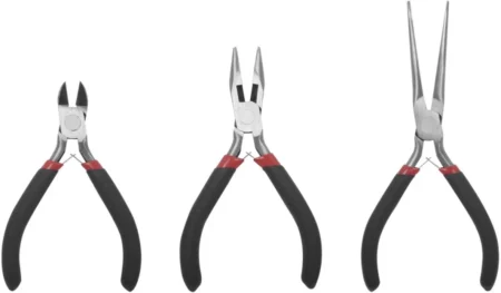 Juego De 3 Mini Pinzas De Corte De 5″ Epcom Powerline Ep345/1 Pinza De Punta Redonda/1 Diagonal/1 Punta De Aguja