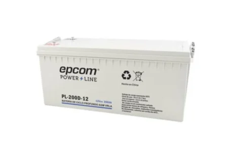 BATERIA EPCOM POWERLINE PL200D12 12V/200 AH, AGM-VRLA, USO EN APLICACIONES FOTOVOLTAICAS Y DE RESPALDO, TERM TORNILLO HEX M6