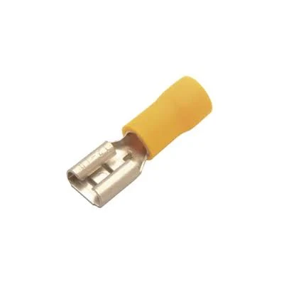 Paquete C/25 Piezas Terminal Tipo Hembra Aislada 0.250 /12-10 Awg Epcom Ae55096 Amarillo/Para Baterias Con Terminal F1