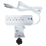 Multicontacto Epcom Em-3Ac-Wh, Cuenta Con Bracket Ajustable A Diferentes Grosores, 3 Contactos 110Vca, 2 Contactos Para Carga USB