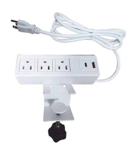 Multicontacto Epcom Em-3Ac-Wh, Cuenta Con Bracket Ajustable A Diferentes Grosores, 3 Contactos 110Vca, 2 Contactos Para Carga USB