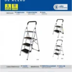 Escalera De Acero Surtek Ett2 Tipo Taburete/Plegable/Con 2 Peldaños/160Kg/Blanco-Negro