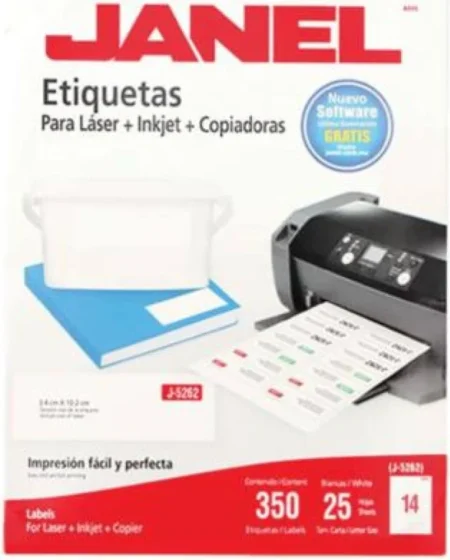 Etiqueta Adhesiva Janel 1085262101 Laser J-5262 34X102Mm C/350