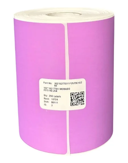 ROLLO C/250 ETIQUETAS TERMICAS  RIBETEC 102X152MM/COLOR VIOLETA