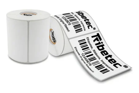 ROLLO C/500 ETIQUETAS TERMICAS RIBETEC 76X51MM/COLOR BLANCO