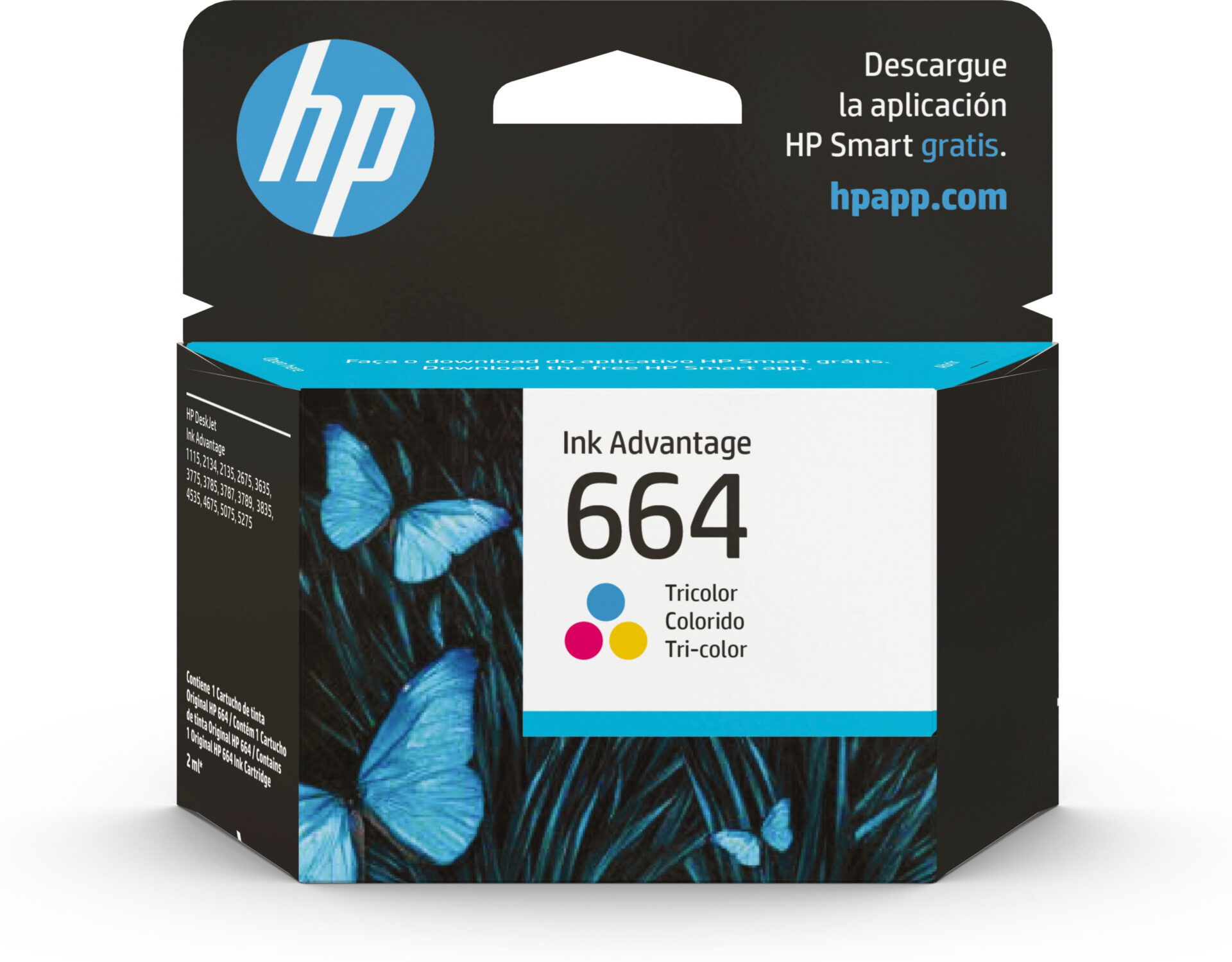 Cartucho De Tinta Hp 664 Tricolor, F6v28al