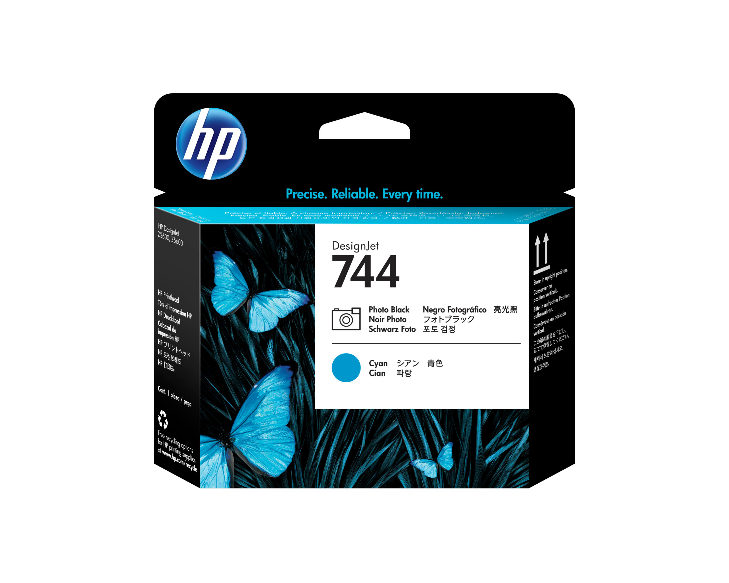 Cabezal Hp 744 Negro Foto/cyan Para Designjet Z2600/z5600, F9j86a