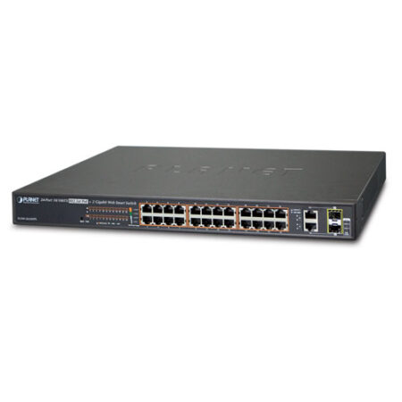 Switch Planet Fgsw-2624Hps Administrable 24 Puertos 10/100Tx PoE+ Y 2 Puertos Combo Tp/Sfp Gigabit