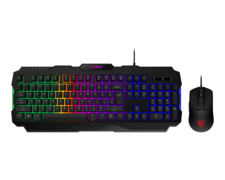 Kit Teclado Y Mouse Alambrico Gamer MSI Forge Gk100 Combo Ls /Rgb/Optico/7 Botones/6400Dpi/Español/Color Negro